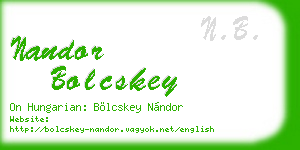 nandor bolcskey business card